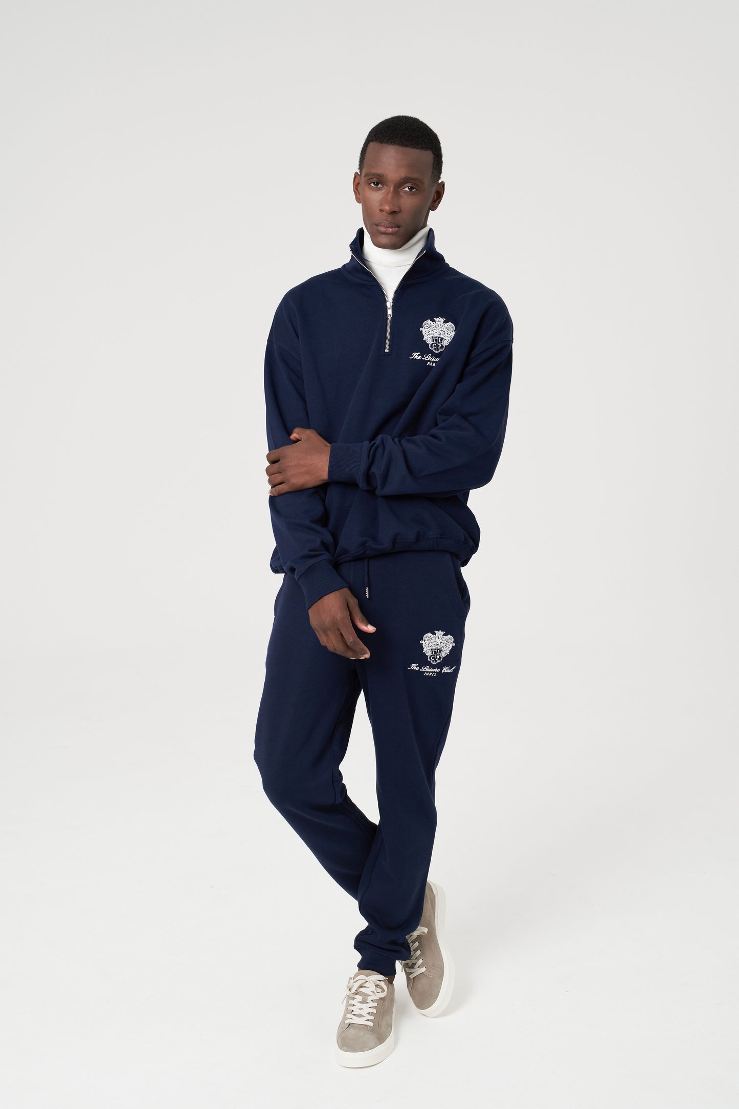 Crest Fleece Joggers- Navy