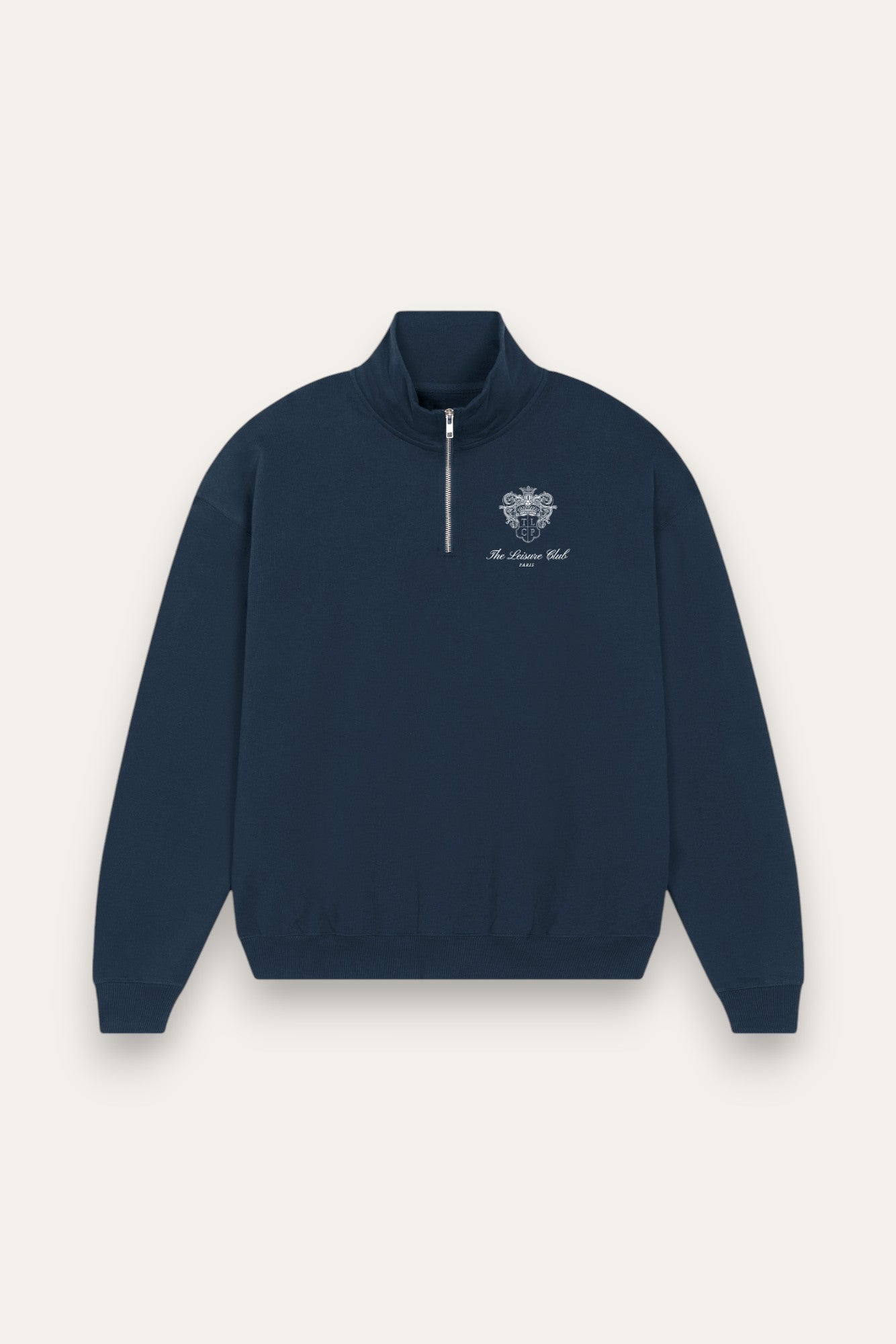 Crest Quarter-Zip Sweatshirt- Navy