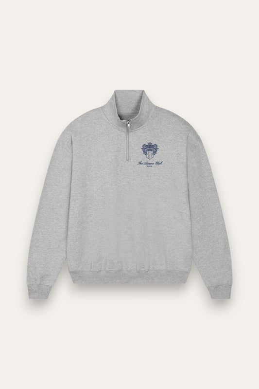 Crest Quarter-Zip Sweatshirt- Heather Grey