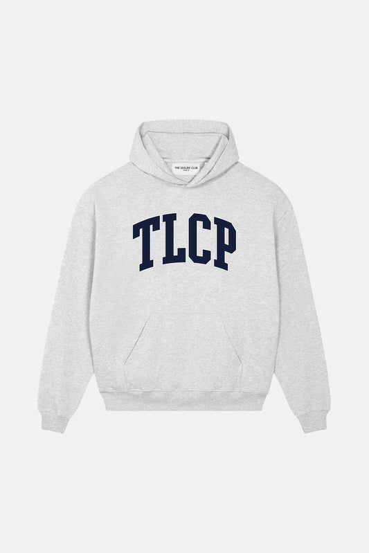 Chenille Logo Patch Hoodie- Grey Marl