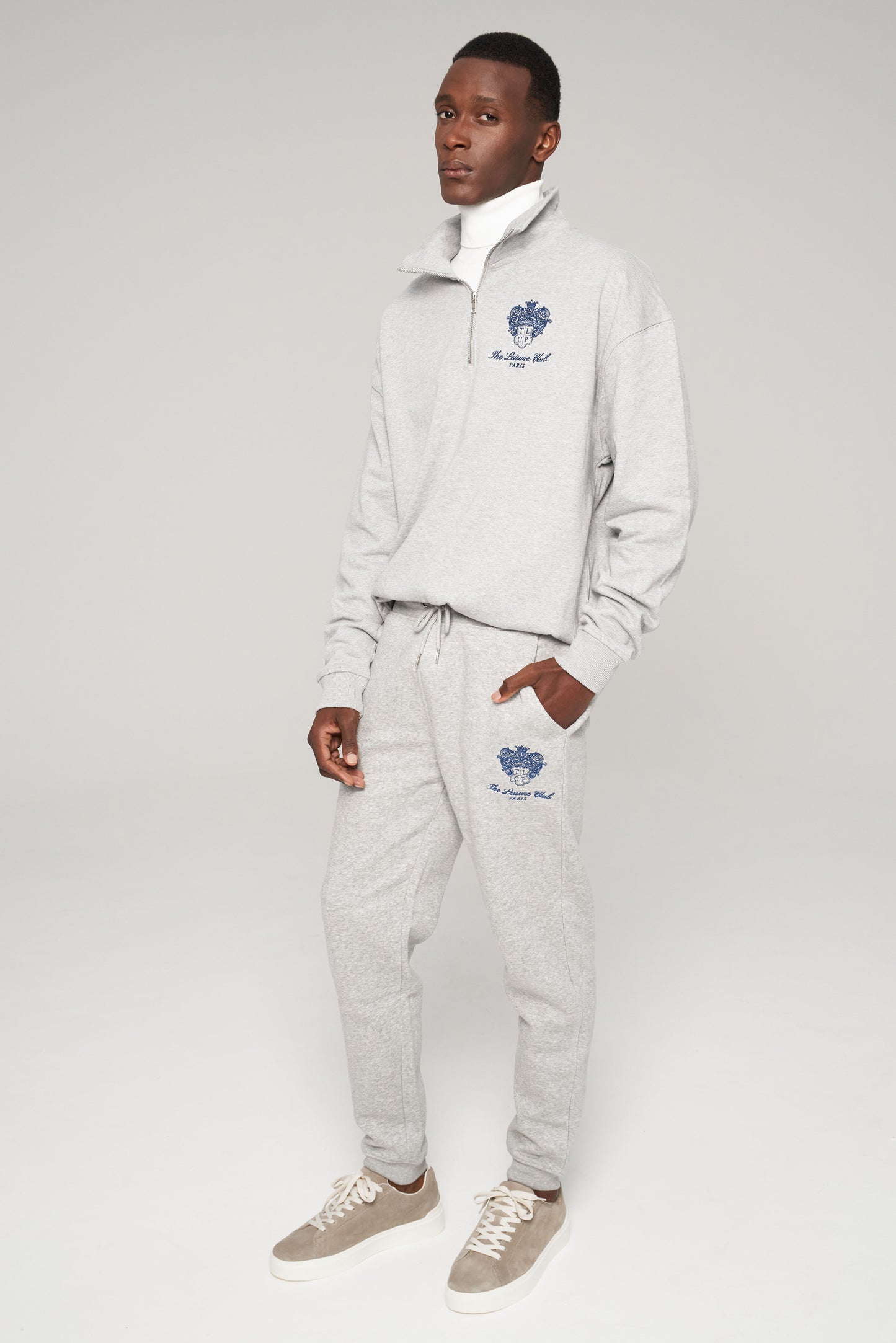 Emblem Joggers- Heather Grey