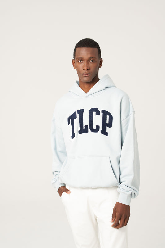 Chenille Logo Patch Hoodie- Aqua