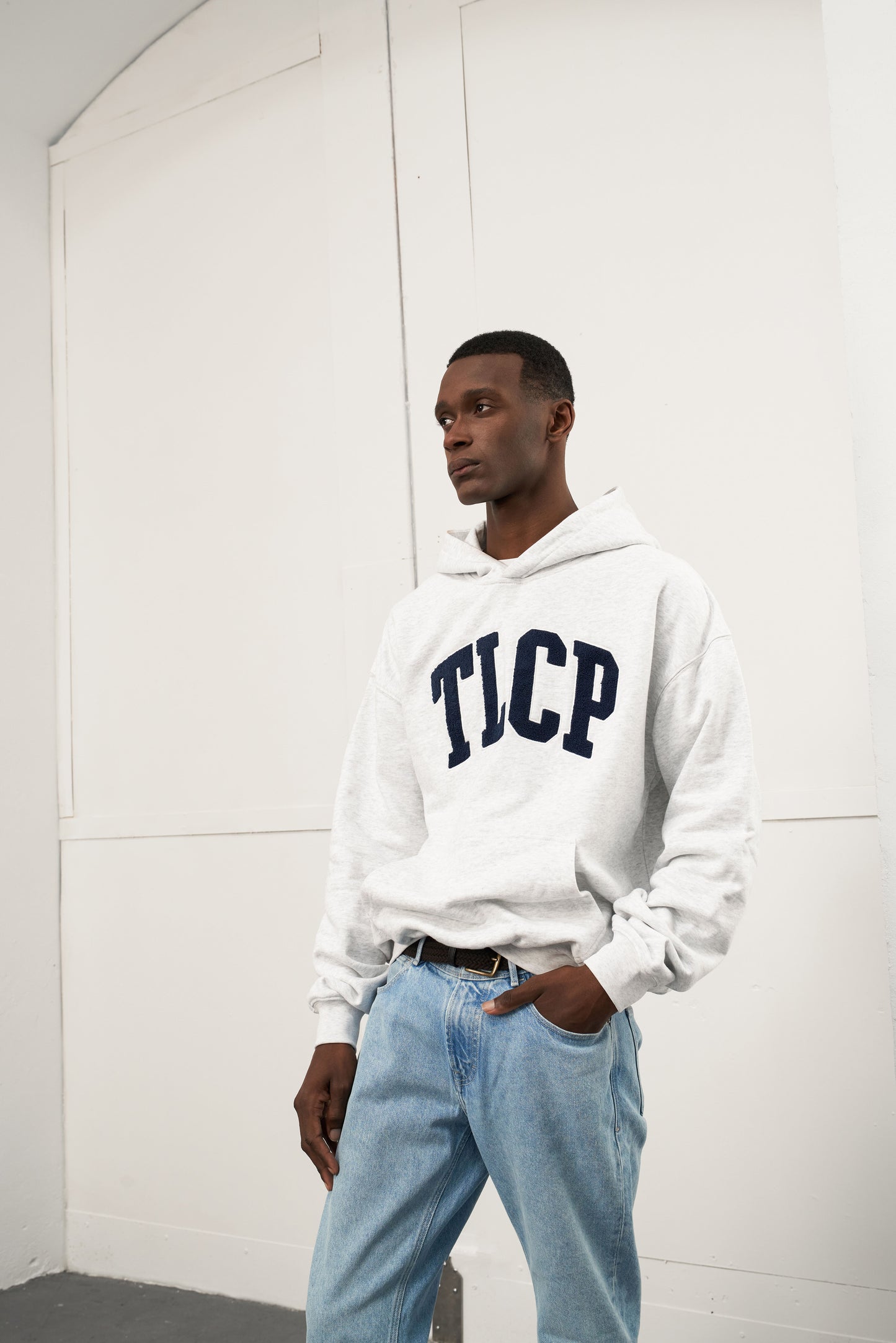 Varsity Fleece Hoodie- Grey Marl