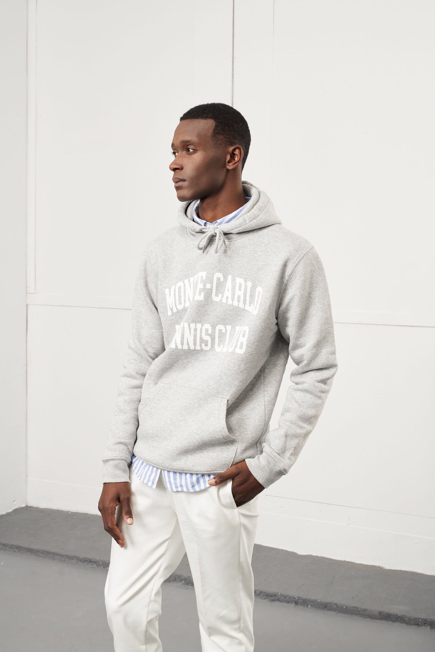 Monte-Carlo Tennis Club Hoodie- Heather Grey