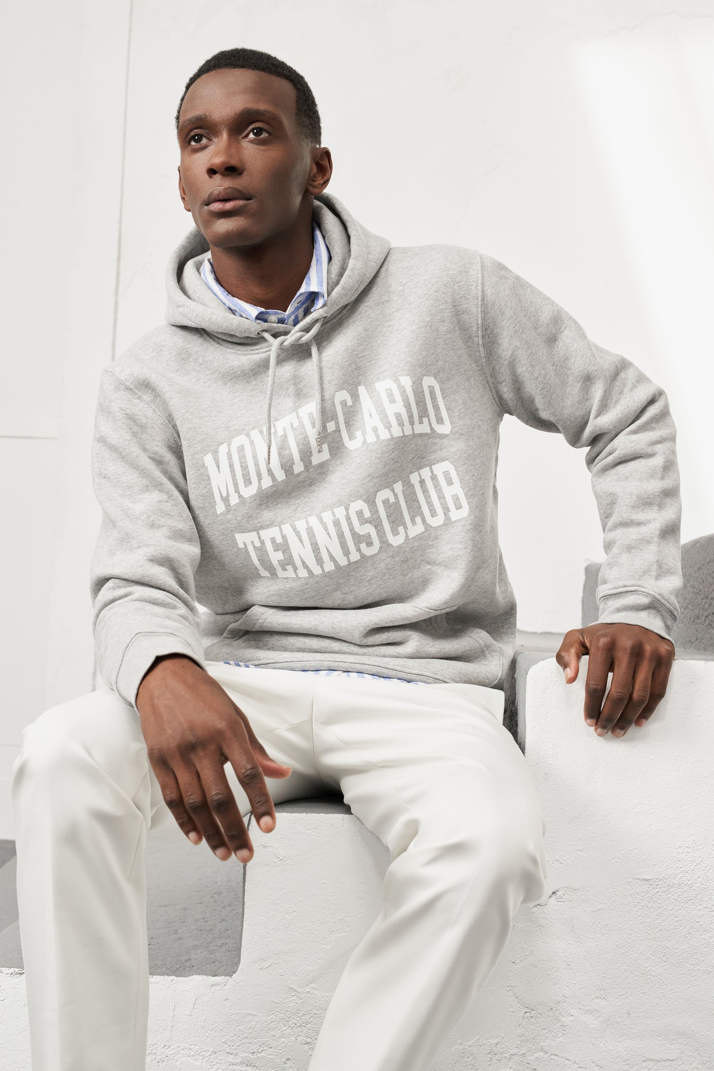 Monte-Carlo Tennis Club Hoodie- Heather Grey