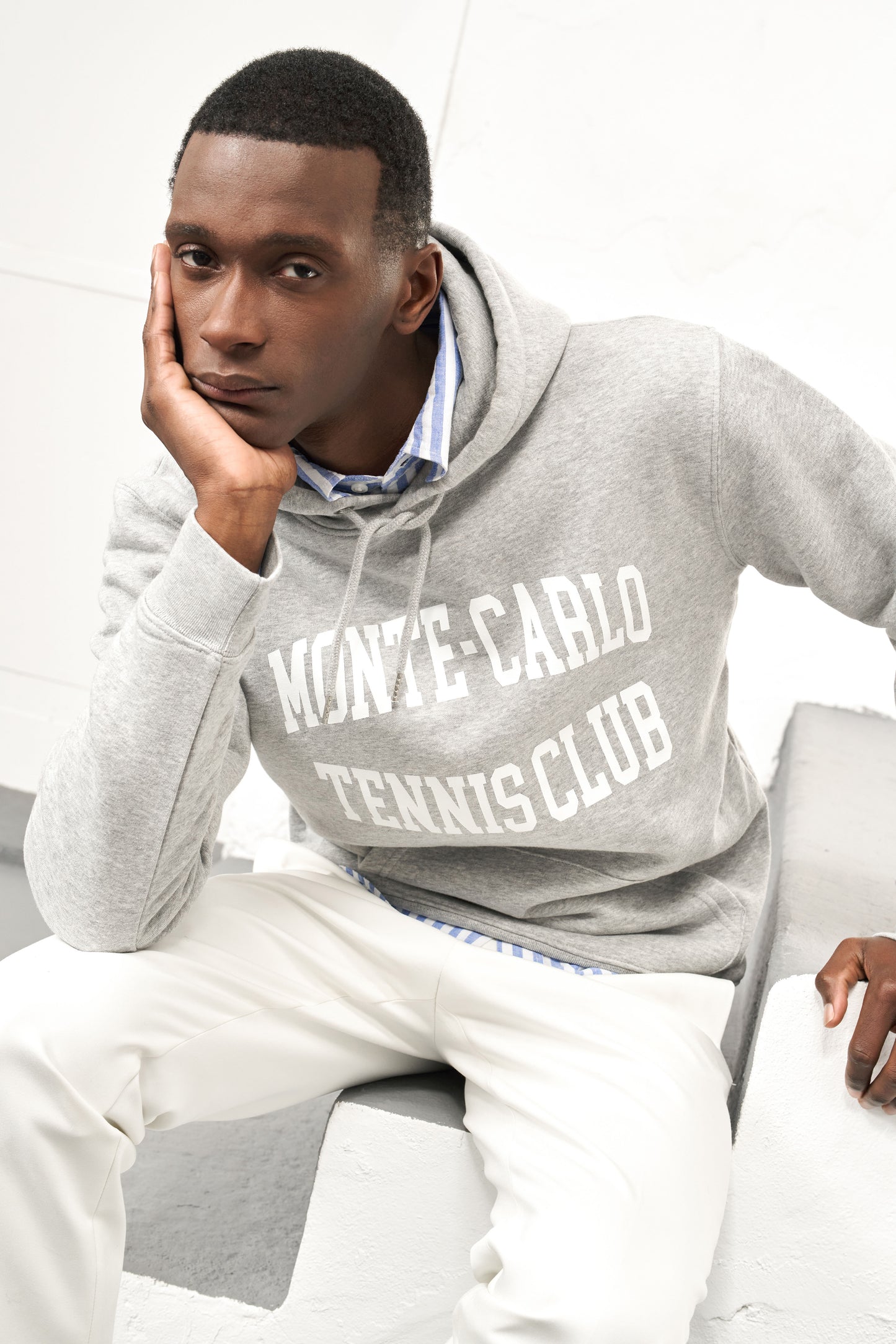 Monte-Carlo Tennis Club Hoodie- Heather Grey