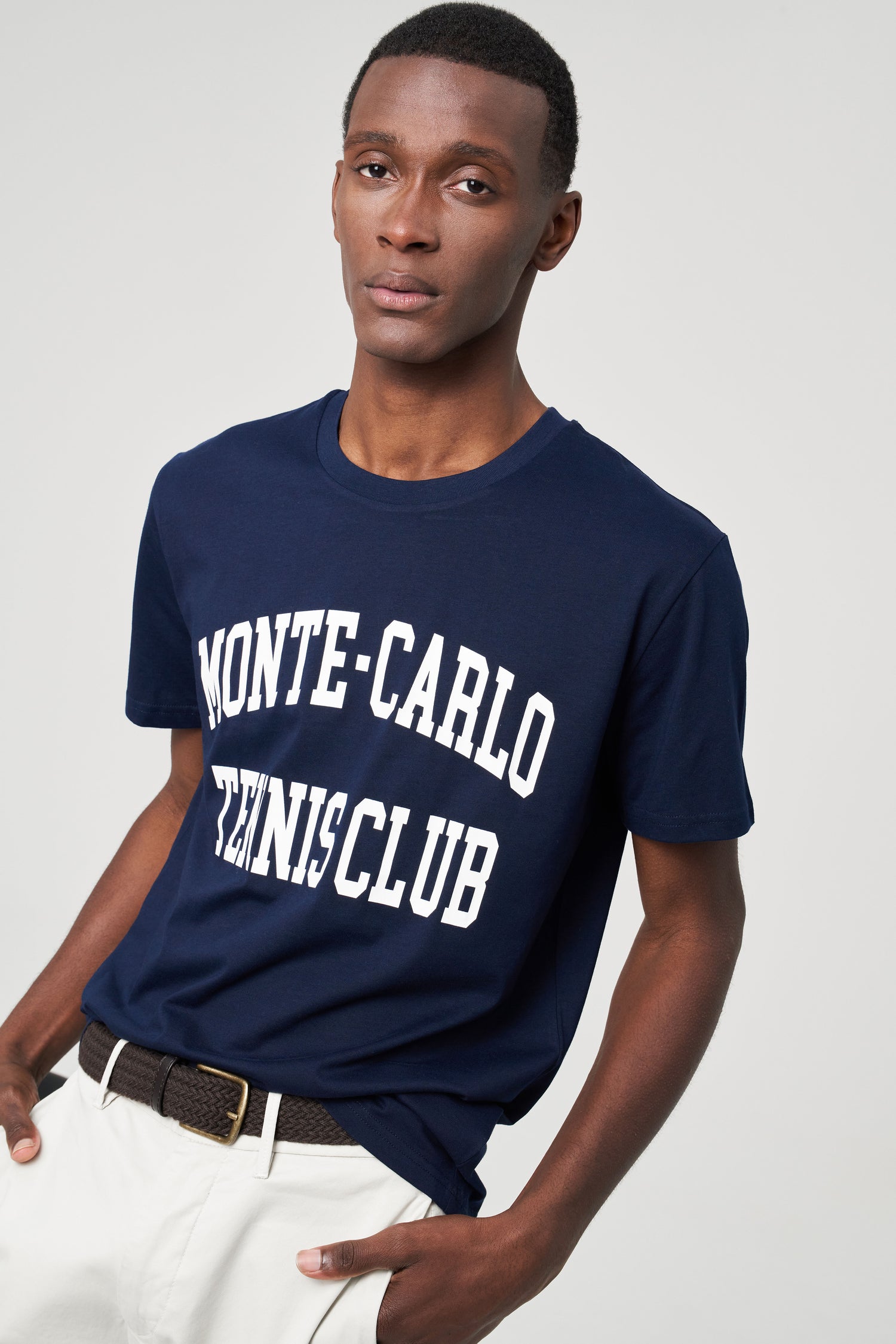 Monte Carlo Tennis Club T shirt Navy THE LEISURE CLUB