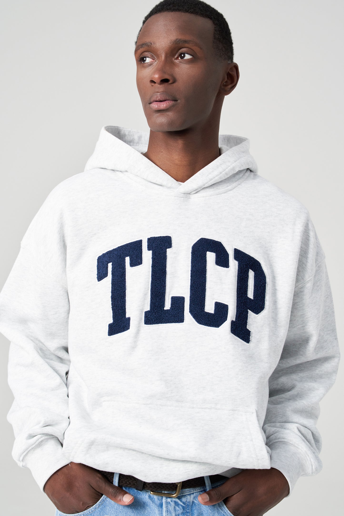 Varsity Fleece Hoodie- Grey Marl