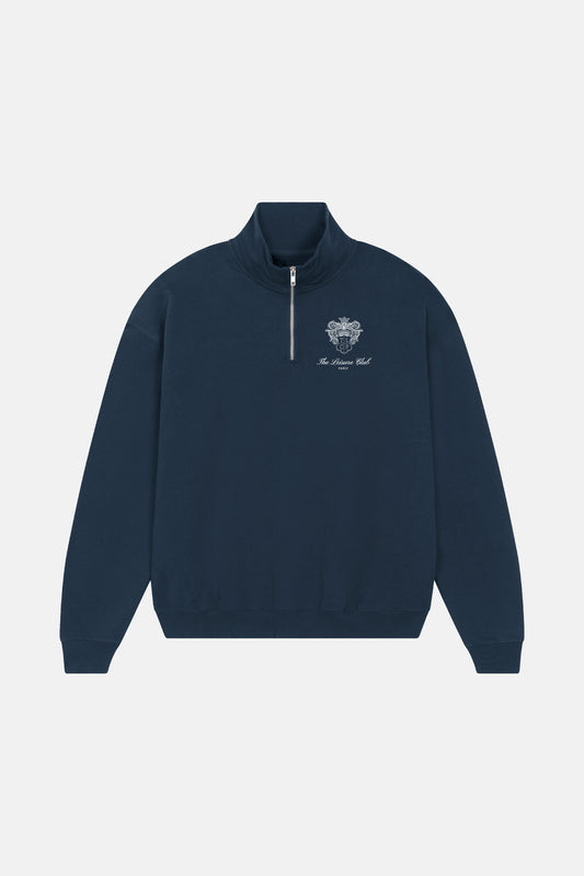 Sweat Emblem Quart-Zip- Marine