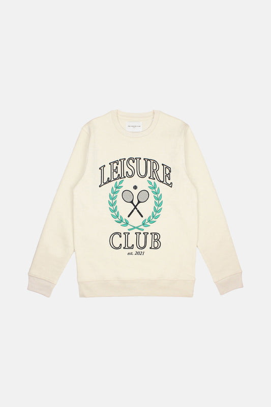 Racquet Club Embroidery Sweatshirt- Ivory
