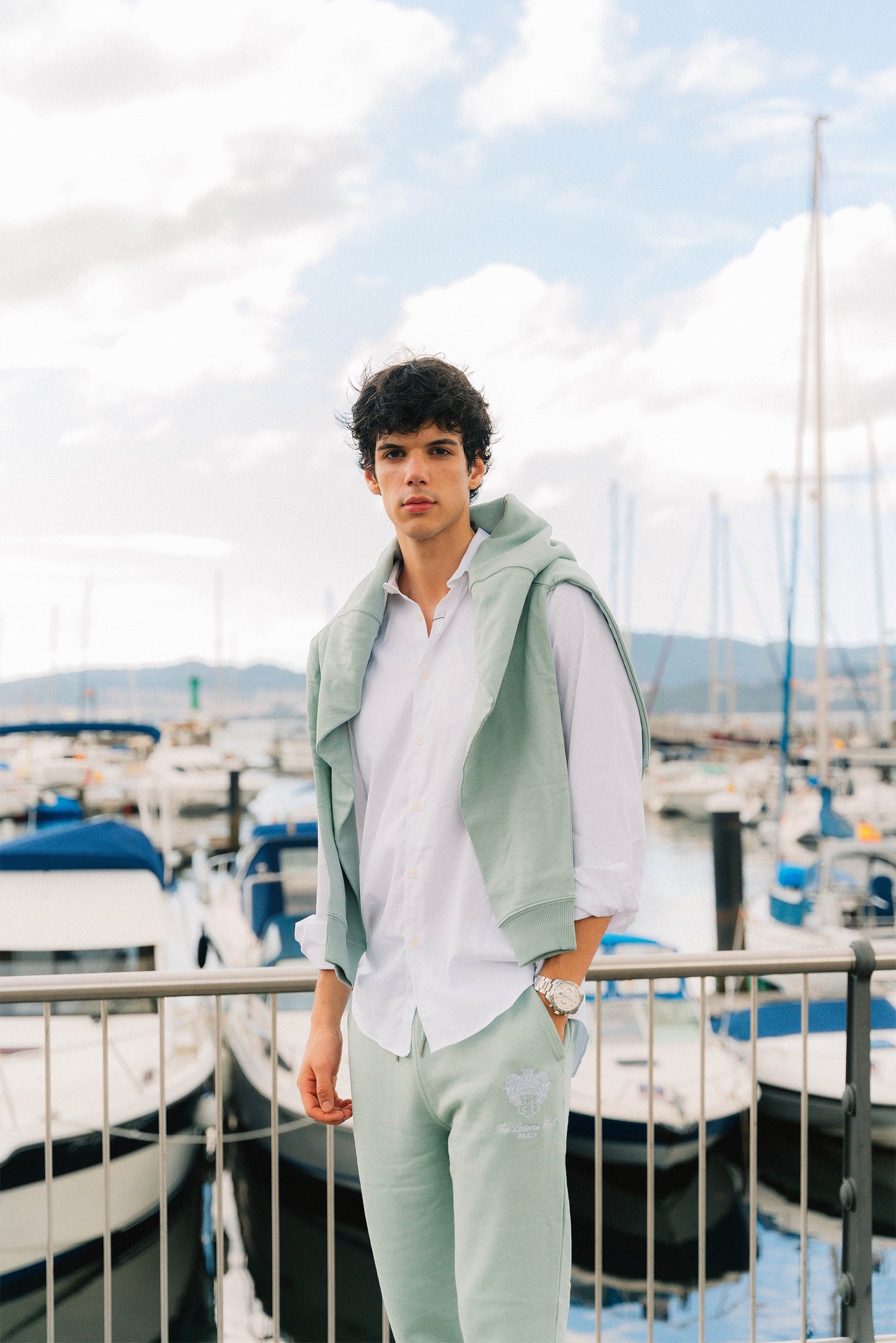 Crest Quarter-Zip Sweatshirt- Mint